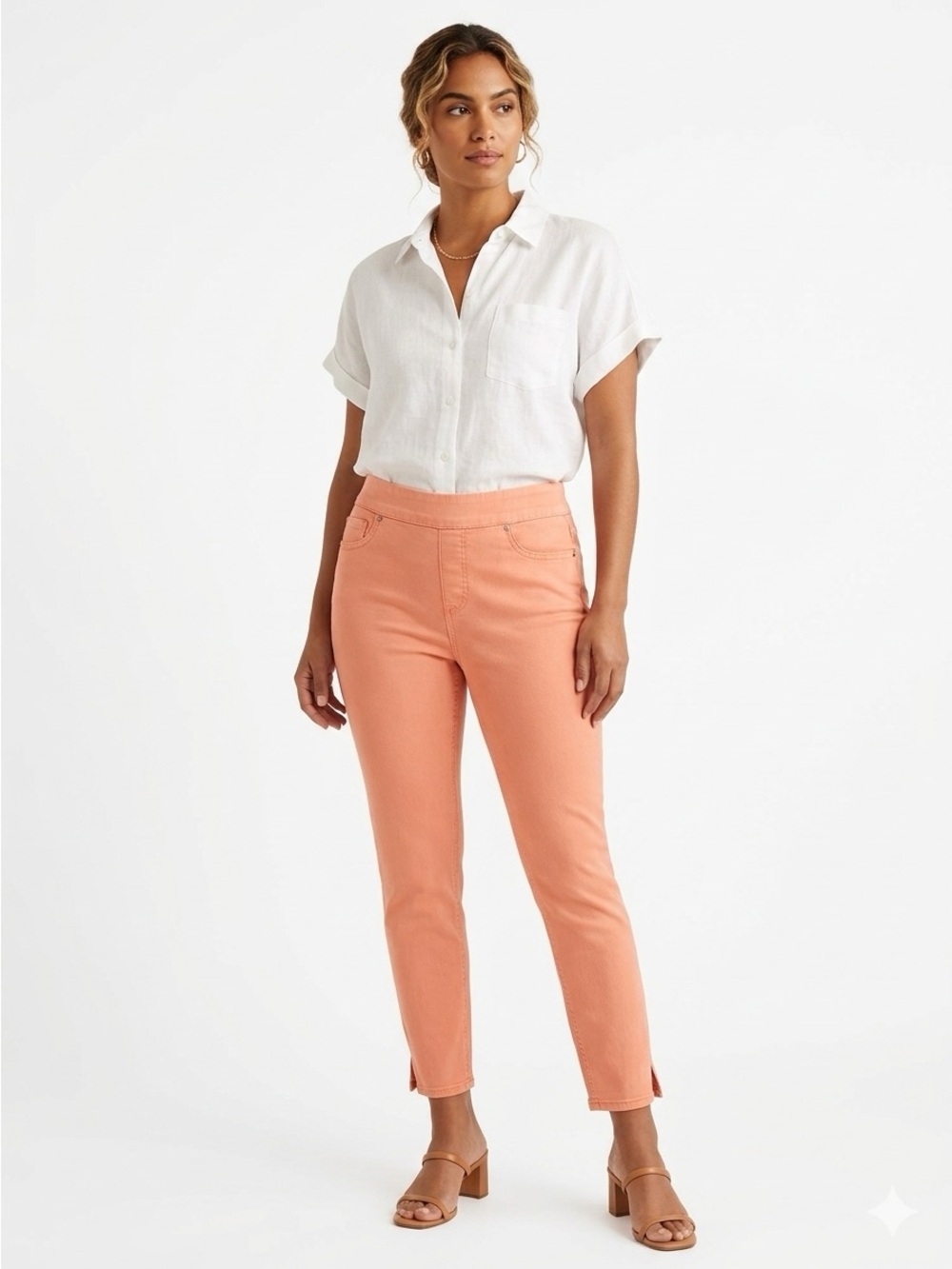 Westbound The High-Rise Fit in Melon Sorbet Skinny Cropped Jeans Size 6